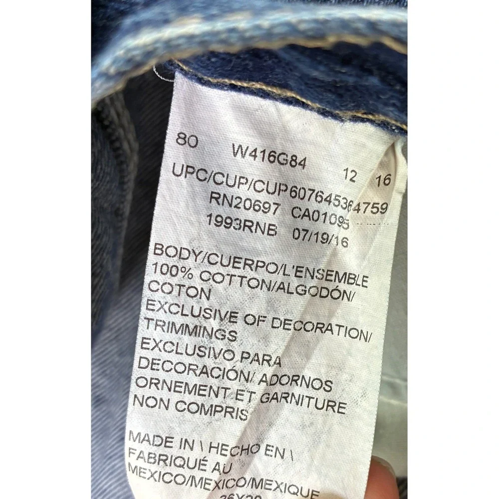 Dickies Mens Carpenter Jeans 36x29 Dark Wash Relaxed Straight Workwear Denim